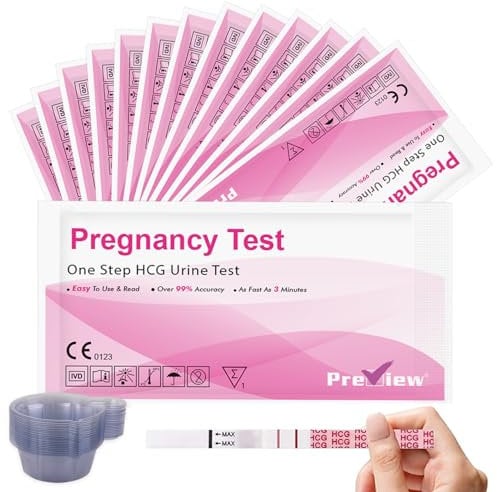 Preview 25 Schwangerschaftstest Frühtest Streifen 10 mIU/ml hCG Test zuverlässige Früherkennung mit 25 Urinbecher