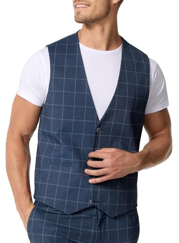 JEFF Herren JFTate Weste Anzugweste elegante Herrenweste mit Viskose-Anteil | Klassische Anzugweste mit weichem Materialmix und zeitlosem Design, Stoffweste, Businessweste, Sakkoweste, Weste für Männer