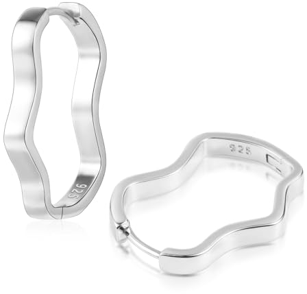 ALEXCRAFT Creolen Eckig Ohrringe Silber 925 Geometrisch Klein Damen Geschenk für Frauen Freundin Mama Mädchen