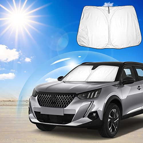 Ruiya Parasol para Parabrisas Delantero Compatible con Peugeot 2008 | e-2008 2020-2024 2025 Parasol Coche Delantero Anti UV Rayos Parabrisas de Coche Parasol Protección Solar para 2008 Accesorios