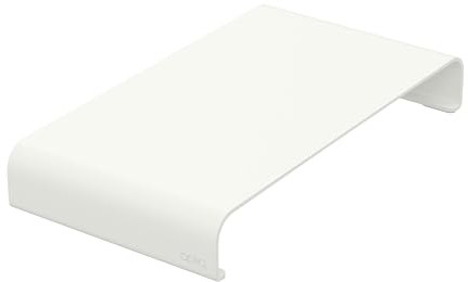 Aptiq Supporto per monitor bianco, design elegante, alluminio robusto, superficie opaca, altezza fissa, portata fino a 25 kg