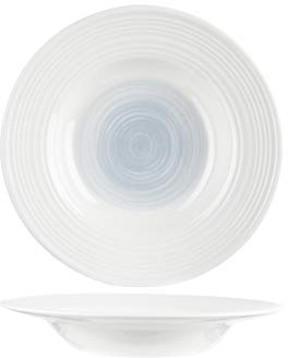 Cosy & Trendy Brindisi Sea, D22xH3.1 Cm, 6 platos hondos de porcelana, color blanco y azul