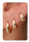 BodyBonita 3 Paar Ohrringe Silber 925 Set für Damen 14 Karat Vergoldet Kleine Ohrstecker Silber 925 Set Stapelbar Zirkonia Ohrstecker Creolen Ohrringe Sets für Mehrere Piercings
