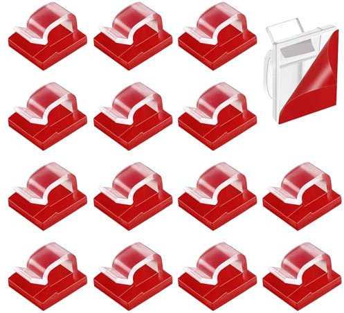 100 Piece Clear Self-Adhesive Cable Clips for Cable Management, Car, Office, Home, Fairy Light Decoration, Hooks