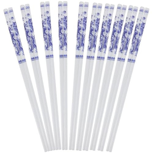 TOPPERFUN 10 Pares Palillos de Porcelana Chinos para Uso Doméstico Palillos de Cerámica Multifuncionales Diseño Elegante y Ligero para y Comidas Casa