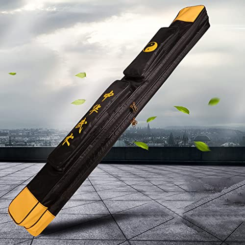 PBWERIGL Wushu Carry Weapon Kendo Bag, Sword Bag Taichi Katana Samurai Chinese Kung Fu Swords Multicolor Single and Double Layer(Black,Double Layer)