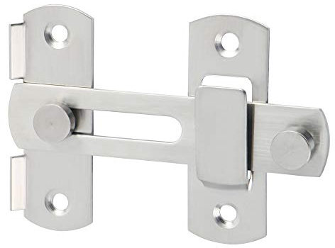 Sayayo Serratura Porta Chiusura Della Porta Chiavistello per Porta in Legno Chiavistello piccolo, Acciaio Inossidabile Argento, EMS9001
