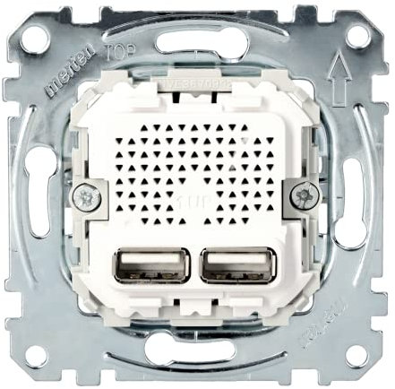Schneider Electric MEG4366-0100 Merten USB Anschluss 2-Fach, 18 W, Weiß