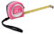 Apollo Tools Maßband, 7,6 m, DT5002P, Nylonklinge, Verriegelungsknopf, Gürtelclip – rosa Band – Rosa