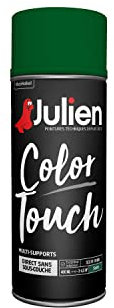 Julien Peinture Aérosol Intérieure et Extérieure Color Touch en Phase Aqueuse - Vert Basque Satin - 400ml
