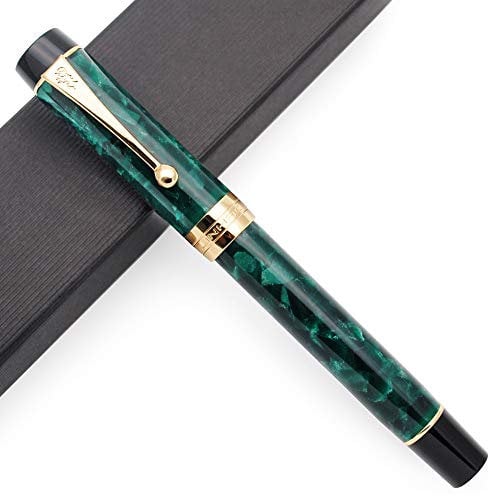 JINHAO Century Tofu 100 18KGP Füllfederhalter aus vergoldetem Harz (Grün, Mittlere Feder)