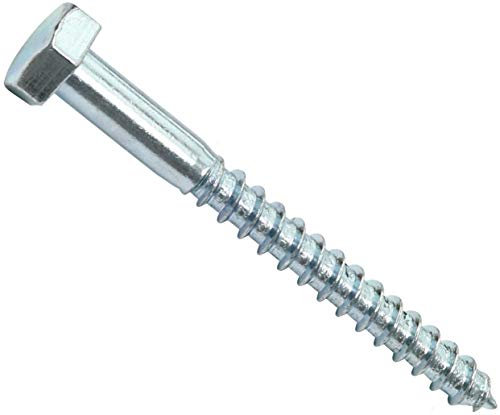 AERZETIX - C44599 - Lot de 10 - Tirefond/vis à bois M10x100mm - à tête hexagonale 6 pans - DIN571 - en acier-zingué - assemblage fixation charpente ossature contreplaqués agglomérés
