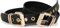 styleBREAKER Damen Gürtel mit doppelter goldener Schnalle und Lochnieten, B-Low Belt, Taillengürtel, kürzbar 03010121, Farbe:Schwarz, Größe:100cm