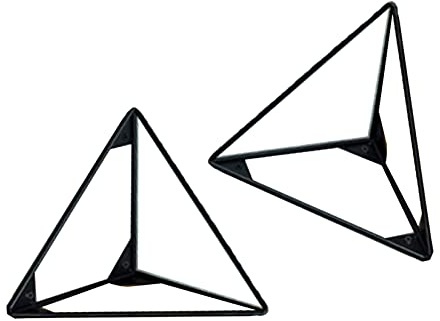 KOOEIN 2 Pièces Support D'étagère,Support Triangulaire Flottant,Équerre Caché,Étagères De Rangement pour Salon,Étagères en Fer Forgé,Or/Noir,Noir,25cm/10in