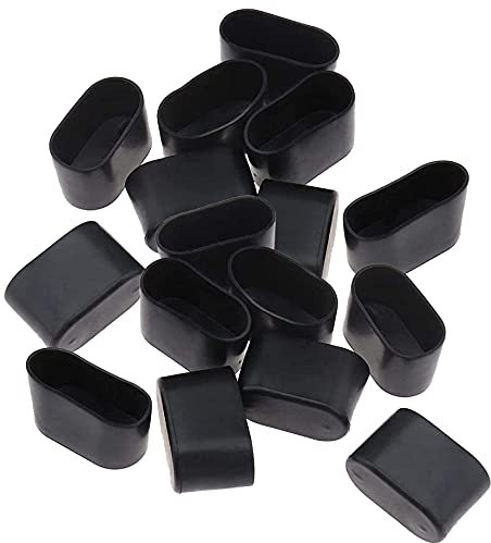 Embouts de Protection ovales pour Pieds de chaises, Embouts ovales pour Pieds de Chaise, Embouts de Pieds de Table et de Chaise pour protéger Les Rayures et Le Bruit pour la Maison (15 x 30 mm, Noir)