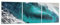 Mehrteilige Bilder auf Glas 120x40cm Glasbild Surfen Welle Türkis Groß Wanddeko Bild im Glas Schlafzimmer Küche Set 3 teilige Wandbilder Dekoration Wohnzimmer Modern Wand Kunstdruck Art GCA120x40-4351