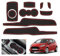 GAFAT F0rd Fiesta ST MK7 2008-2014 Antirutschmatten, Gummimatten für Mittelkonsole Getränkehalter, Aufbewahrungsbox Matten, Türnaht Matten [Nicht für 2015+/ MK 8] (Rot)