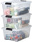 Iris Ohyama Aufbewahrungsboxen mit Deckel, 15L, 3er-Set, Transparent, Sicherer Verschluss, Stapelbar, Griffe, Schlafzimmer, Schrank, Büro, Organisation, BPA-freies Plastik, Ordnungsboxen, DDNTB-15