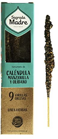Incienso Natural Ecológico Hierbas Sagrada Madre (Caléndula - Manzanilla - Olíbano)
