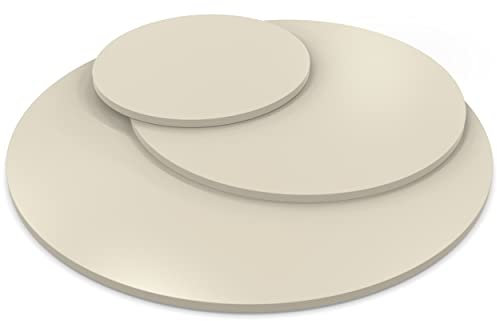 AUPROTEC Tischplatte 19mm rund Ø 900 mm Kaschmirgrau Holzplatte melaminharzbeschichtet Spanplatte mit Umleimer ABS Kante Auswahl: 90 cm