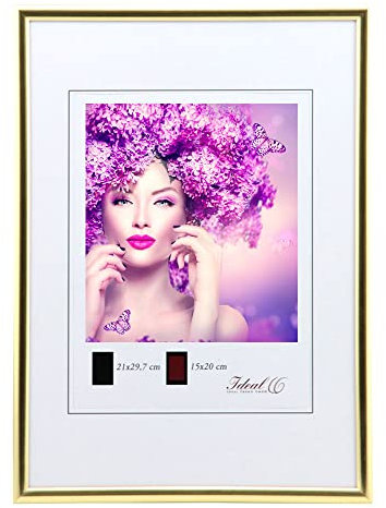 IDEAL TREND New Lifestyle Kunststoff Bilderrahmen Kunststoffrahmen Bildhalter Bildträger: Farbe: Gold | Format: 13x18