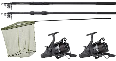 JRC Defender Two Rod Combo – Includes 2 High Quality JRC Carp Rods, 2 Mitchell 6500 Pre-Spooled Reels, Specimen Net and Two-Piece Net Handle. It's the Ultimate All-In-One Carp Set Up