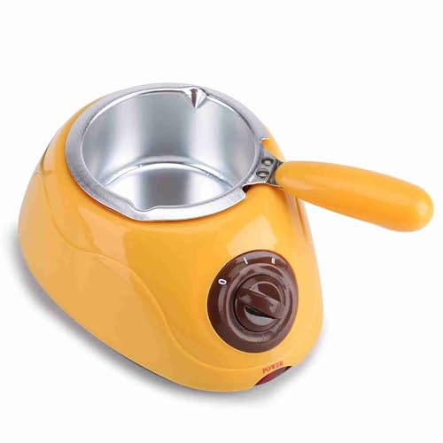 KIMISS Pot Meltente per Cioccolato Elettrico - Macchina per Fondere Cioccolato con Set di Stampo DIY (Giallo)