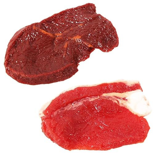 DOYIFUN Künstliche Schweinefleisch Steak Rohes Rindfleisch Lebensechtes Fleisch für Tisch Schrank Display Küche Dekoration Restaurant Fotografie Requisiten 2 Stück