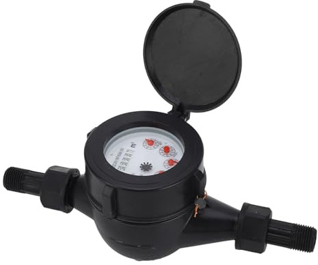 EVTSCan Contatore Dell'acqua Analogico in Plastica ABS da 1/2 Pollice, con 4 Quadranti, Unità di Misura in Metri Cubi, Per La Misurazione Dell'acqua Residenziale, Per Misurare, Monitorare E Risparmiar