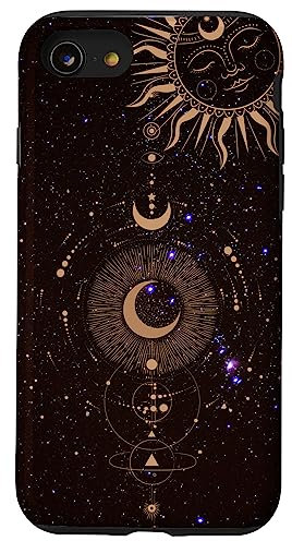 Sun Moon and Stars Aesthetic Celestial Case for iPhone SE (2020) / 7 / 8