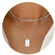 TINGN Damen Layered Silber Kette mit Buchstaben - Silber Geschichtete Halskette Personalisierte Silberkette mit Buchstaben E Anhänger Kette Buchstabenkette Damen Silber Schmuck für Frauen Mädchen