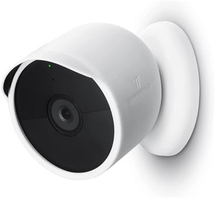 Silicone Cover Case Compatible with Google Nest Cam Battery Home Security Camera System, Google Nest Cam Cover, Waterproof Protective Soft Lightweight Durable Silicone for Google Nest Cam, White