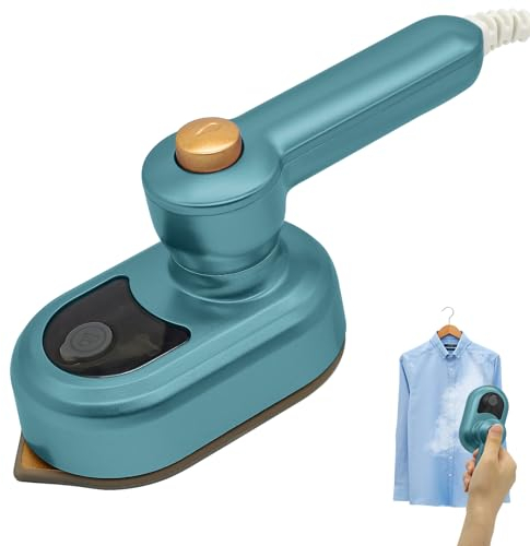 Idota Mini fer à repasser à vapeur - Fer à repasser de voyage - Mini fer à repasser léger - Avec semelle anti-adhésive - Chauffage rapide - Avec 50 ml - Pour la maison et les déplacements - Vert