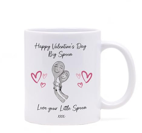 Valentines Mug | Girlfriend Boyfriend | Novelty Mug | Personalised Mug | Birthday Gift | Big Spoon | Little Spoon | Spooning Mug