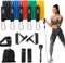 Fitness Bands,Resistance Bands Fitnessbänder,Pilates Bar Set,Widerstandsbändern,Tragbares für Krafttraining,Körperstraffung with Training Instructions and Storage Bag (150 lbs)