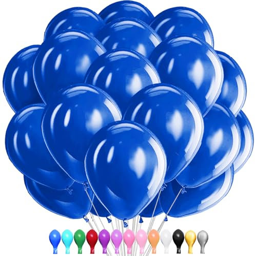 LUKIUP 100 Stück Luftballons Blau,12 Zoll Blau Latex Ballons, Dunkelblau Partydekoration Geeignet für Geburtstage Hochzeit Valentinstag Graduierung Kommunion Thema Party
