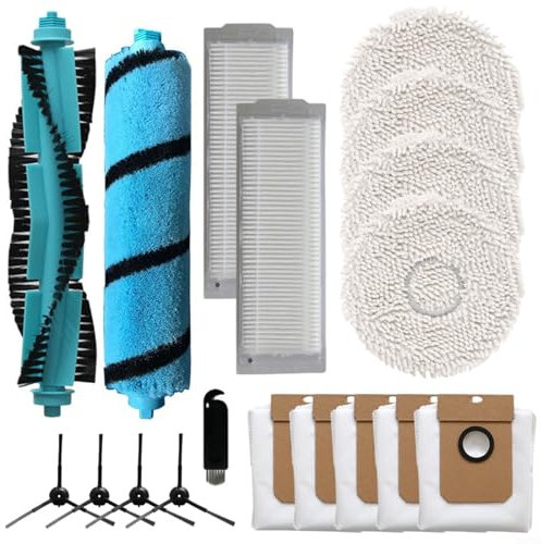 WIIYENA Piezas de repuesto para robot aspirador Conga 11090, accesorios cepillo principal, cepillo de pelusa, cepillo lateral, filtro, paño de fregona, bolsas de polvo, cepillo de limpieza (juego A)