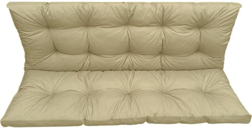 IN WOHO Hollywoodschaukel Auflage Outdoor Sitzkissen Gartenbankauflage Bankauflage Wasserabweisend Gartenbank Sitzkissen Bank Gartenbank Auflage Bankkissen Sitzauflage Bank 150x60x50 Beige