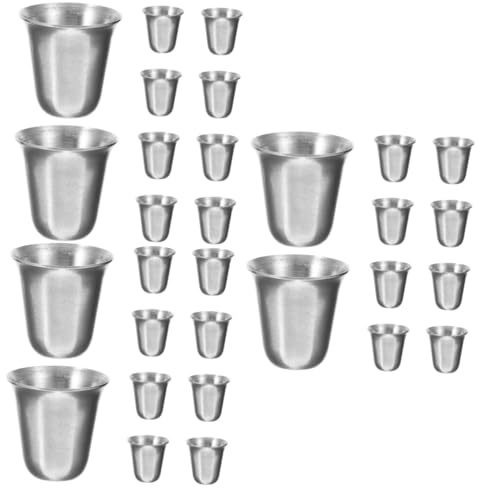 TOPBATHY 30pcs Portable Stainless Steel Cup Stackable for Communions Mug Religious Drinking Cups for Church Events and Campfire Gatherings
