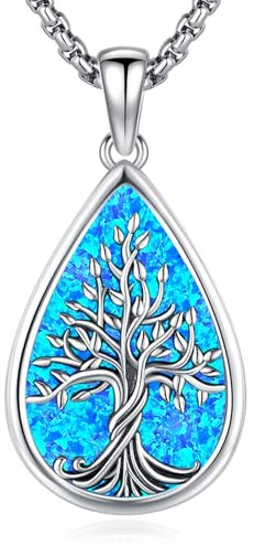 Eusense 925 Sterling Silver Tree of Life Necklace Tree Life Pendant Jewellery Gifts for Women Girls