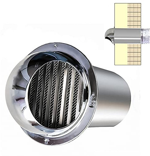 QXSJEDYCH Couvercle d'aération de sèche-linge en acier inoxydable 304, couvercle de sortie d'aération mural rond avec filet anti-oiseaux, grille d'échappement ronde de 4,3/6,3/7,8 pouces, grille d'aér