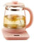 XoTiq Multi-functional Health Pot, 800W Automatic Electric Stew Pot 1.8L for Making Tea, Glass Health Water Kettle with strainer, Coffee Hot Water Maker Tea Fast Heat, Clear, pink