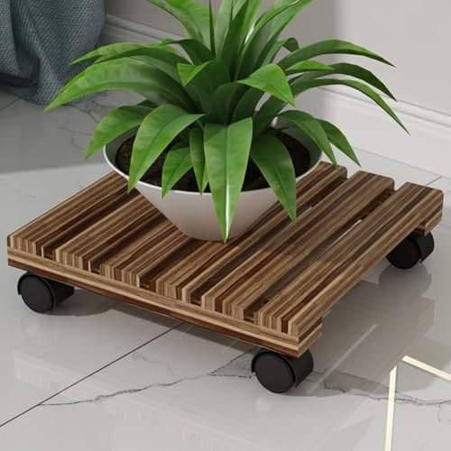 Portavasi mobile per fiori, grande vaso da fiori con rastrelliera su rulli, carrello per piante da giardino con ruote girevoli, per interni ed esterni (30 x 30 cm)