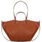 J.OZEANE Elegante Tote Bag aus Kunstleder – Große Damen Shopper Tasche, Schultertasche, Umhängetasche und Henkeltasche – Stilvolle Tragetasche für Einkaufen und Reisen (Braun, 53cm)