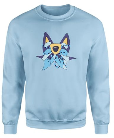 Willow Gifts Blue Heela Dog Bow Pullover Jumper - Christmas Kids TV Cartoon Xmas Festive Celebration Holiday Season Present Gift (3-4 Years, Light Blue)