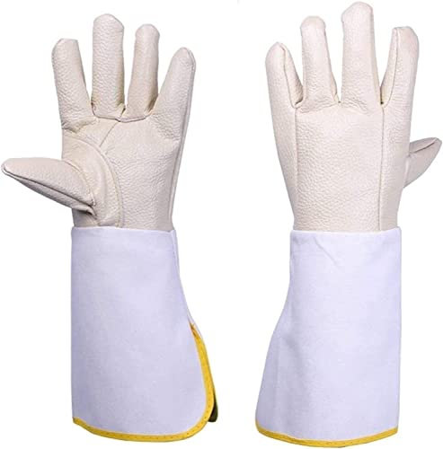 PBDEIOEOE Handschuhe, Schweißerhandschuhe, Schweißhandschuhe, hitzebeständige und feuerfeste Handschuhe, Schweißerhandschuhe, Industriehandschuhe, Leder-Gartenhandschuhe