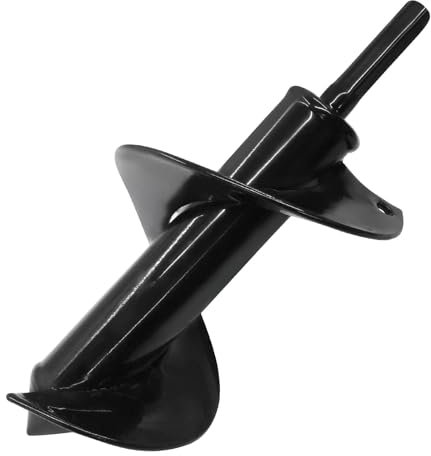 Aracombie Garden Auger Drill Bit for Planting, 3/8 Hex Drive Spiral Earth Auger for Post Hole Digger, Bulb & Tree Planting, Black, 3x7 Inch