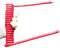 Cable eléctrico Cable telescópico espiral de 2 núcleos, 15 AWG, rojo, elástico, 0,5 metros, cable retráctil con resorte, bobina retráctil.