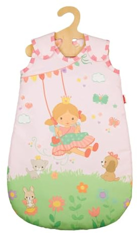 Heless 1593 - Puppen-Schlafsack Prinzessin Emily, in Rosa, mit Prinzessin Emily Motiv, für Puppen der Größe 28 - 35 cm
