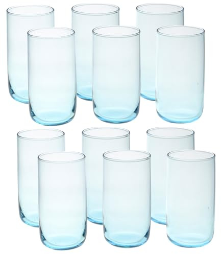 Queensway Home & Dining Modern Coloured Glass Tumblers Set - 280ml or 365ml Drinking Glasses for Water, Juice & Cocktails - Premium Quality Glassware - Ideal for Everyday Use or Entertaining Guests